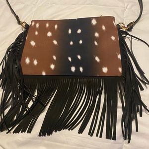 Fringe Crossbody purse axis print